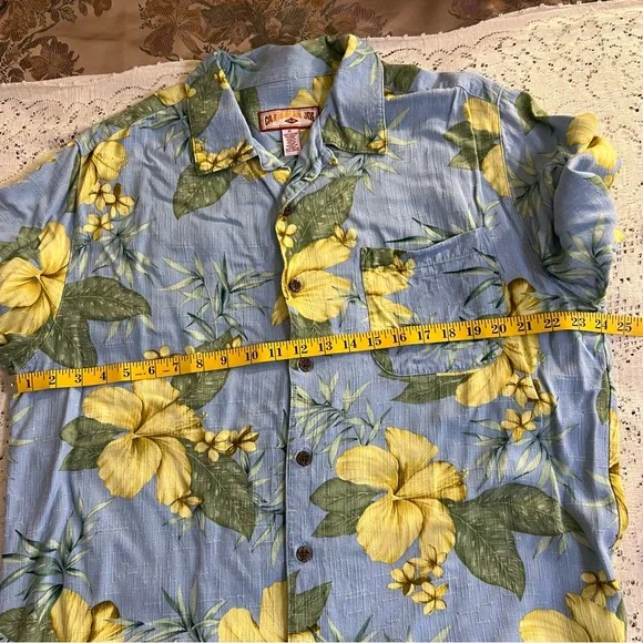 CLEARANCE Caribbean Joe Blue and Yellow Casual Button Down Shirt - Picture 4 of 5